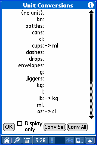 unit conversion screenshot